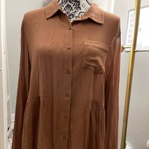 BP Peplum Button Down Blouse